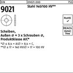 Scheibe DIN 9021 8,4x24x2 Stahl 140/100 HV 100 Stück - VPE: 100