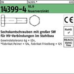 Sechskantschraube EN 14399-4 M30x 175 10.9 feuerverz. 1 Stück PEINER