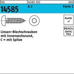 Linsenblechschraube ISO 14585 ISR 3,5x 38 -C A 2 T15 1000 Stück - VPE: 1000