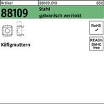 Käfigmutter R 88109 M6 - 6/9,5 Stahl galv.verz. 1000 Stück - VPE: 1000