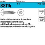 Schraube R 88114 diebstahlh. Liko ISR Zapfen 4,8x 13 A 2 100 Stück - VPE: 100