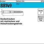 Stockschraube R 88149 Typ 23 E M6x 80 A 2 100 Stück - VPE: 100