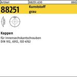 Kappe R 88251 f.Innen-6kt 8 M10 Ku. grau 500 Stück - VPE: 500
