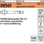 Ankerbolzen R 88561 FAZ II 10/20K Stahl galv.verz. 25 Stück FISCHER - VPE: 25