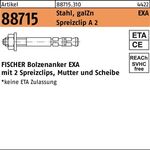 Bolzenanker R 88715 EXA 12/05 Stahl galv.verz./Spreizclip A2 25St. FISCHER - VPE: 25