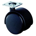 Kunststoffdoppelrolle D.50mm Trgf.40kg m.Platte PA schwarz RAL 9005 BS ROLLEN