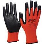 Handschuhe Nitril Foam Gr.8 rot/schwarz Nyl.m.Nitrilschaum EN 388 PSA II NITRAS - VPE: 12