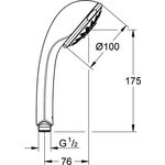 Grohe Handbrause RELEXA F 5 Strla Normal/Jet/Rain/Massage/Champa