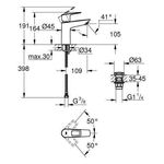 Grohe Einhand-Waschtischbatterie BAULOOP 1/2Zoll M-Size chr
