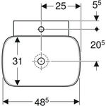 Geberit Aufsatzwaschtisch ONE weiß, mit Hahnloch 500x425mm