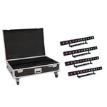 EUROLITE Set 4x LED PIX-12 HCL Leiste + Case mit Rollen