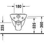 Duravit Wand-WC D-CODE COMPACT tief, 350x480mm weiß