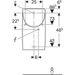 Geberit Urinal RENOVA PLAN m De Zul v hint Ab nach hinten weiß KT