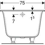 Geberit Badewanne SOANA 1700x750x450mm weiß