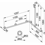 Keuco Duschhandlauf PLAN CARE m Bsta 1297/1097/1263mm Al sil-elo/vc