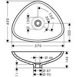 Waschschüssel AXOR MASSAUD Aufsatzbecken 600mm weiß