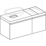 Geberit Waschtischunterschrank CITTERIO 1184x543x504mm Abl. re Fr Gl schwarz/Kor