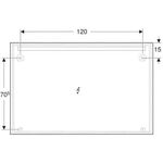 Geberit Lichtspiegel OPTION BASIC SQUARE LED-Bel oben Alu eloxiert 1400x900x32mm