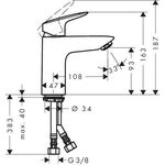 HG Einhebel-Waschtischmischer 100 LOGIS DN 15 mit PushOpen Ablaufgarnitur chrom