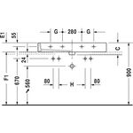 Duravit Waschtisch VERO m ÜL HLB 1200x470mm geschli 2 HL weiß
