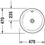 Duravit Einbauwaschtisch ARCHITEC m ÜL o HLB d= 470mm ohne Hahnloch weiß