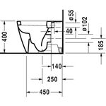 Duravit Stand-WC STARCK 2 BACK-TO-WALL tief 370x570mm Abgang waagerecht weiß WG