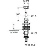 SCHELL Spülengarnitur 1/2Zollx12mm Verstellbereich bis 70mm chrom