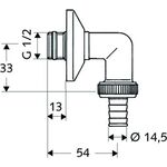 SCHELL Anschlussbogen 1/2Zoll chrom, mit Rosette, mit ASAG - VPE: 10