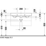 Duravit Möbelwaschtisch HAPPY D.2 m ÜL HLB 800x505mm geschli o HL weiß WG