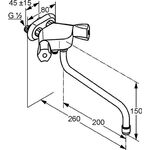 Kludi Spültisch-Wandarmatur STANDARD DN 15 chr