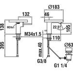 Laufen Einhand-Waschtischmischer KARTELL m Deko-Disc transp. m Ablaufventil chro