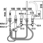 Laufen 5-L-Wannenfüllkombi KARTELL ohne Armaturenplatte chrom