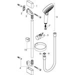 HG Brauseset CROMETTA VARIO Bsta Unica´Croma 650mm m Casetta we/chr