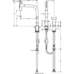 HG 2-L Einhebel-Spültischmischer METRIS Ausziehbrause Edelstahl Finish