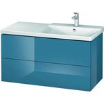 Duravit Waschtischunterbau L-CUBE 1020x481x555mm stone blue hochglanz