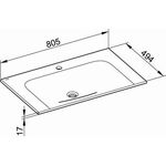 Keuco Keramik-Waschtisch X-LINE 805x17x494mm m 1L-Boh we