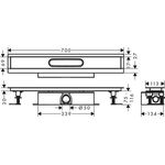 HG Komplettset uBox universal f Duschrinnen Fertigsets Standard 700mm