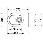 Duravit Wand-Tiefspül-WC ME by Starck HygieneFlush rim. HG weiß/weiß sdm