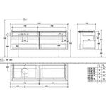 V&B Waschtischunterschrank LEGATO 1600x550x500mm m Be Glossy White