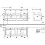 V&B Waschtischunterschrank LEGATO 1400x550x500mm Glossy White