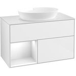 V&B Waschtischunterschrank FINION 1000x603x501mm Regal glos. wh glos. wh