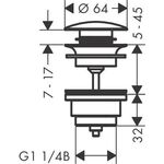 Ablaufgarnitur PUSH-OPEN AXOR f WT- und Bidetmischer brushed bronze