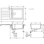 HG Spüle S520-F480 graphitschwarz