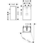 HG Waschtischunterschrank Xevolos E TA re 340x555x245mm Ko sch-gr met sch-gr