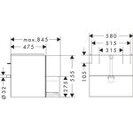 HG Waschtischunterschrank Xevolos E 580x555x475mm Ko sch-gr ma Fr sch-gr met