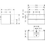 HG Waschtischunterschrank Xevolos E 980x555x550mm Ko Sandb. ma Fr Ei deunkel