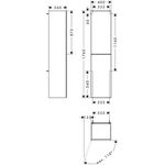 HG Hochschrank Xevolos E 1160x400x360mm TA li Ko gr ma Fr bro Str