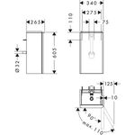 HG Waschtischunterschrank Xelu Q 340x605x245mm TA re grau ma Gri chr