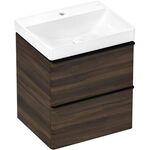 HG Waschtischunterschrank Xelu Q 580x605x475mm NB du Griff mattschwarz