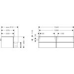 HG Waschtischunterschrank Xelu Q 1560x485x550mm diamantengr ma Gri ma-sw